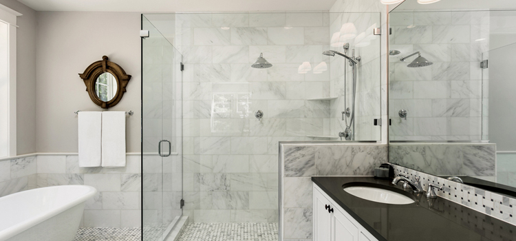 bathroom shower door installation in San Martin