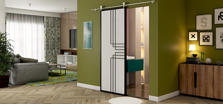 sliding bathroom door installation in San Martin